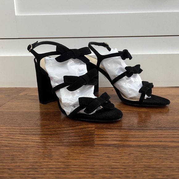 J. Crew Collection Stella Bow Heels - black suede, size 8 - NWOT - Picture 3 of 12